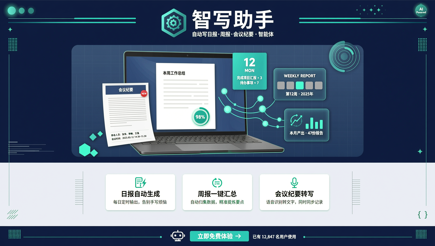 自动写日报/周报/会议纪要智能体